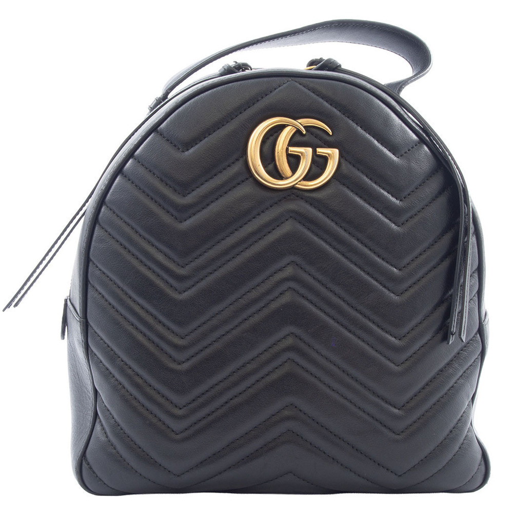 Gucci bag GG Marmont leather backpack rucksack black